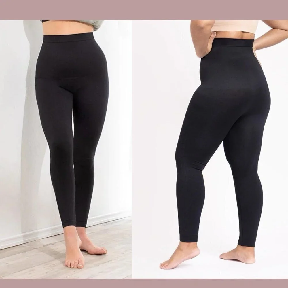Shapermint Empetua Womens High Waist Shaping Leggings Sz XXL 2XL Black 42075 $60